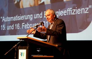 Dr Klaus Topfer delivering the keynote address at the 2011 PI Conference